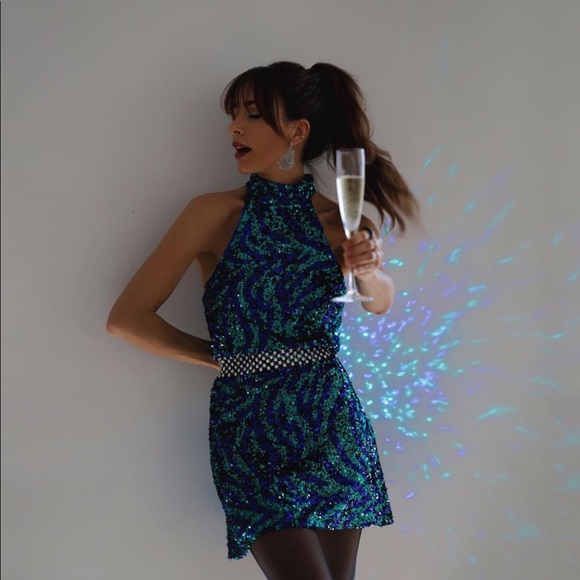 Zara Dresses & Skirts - New Zara Sequins Mini Halter Dress
